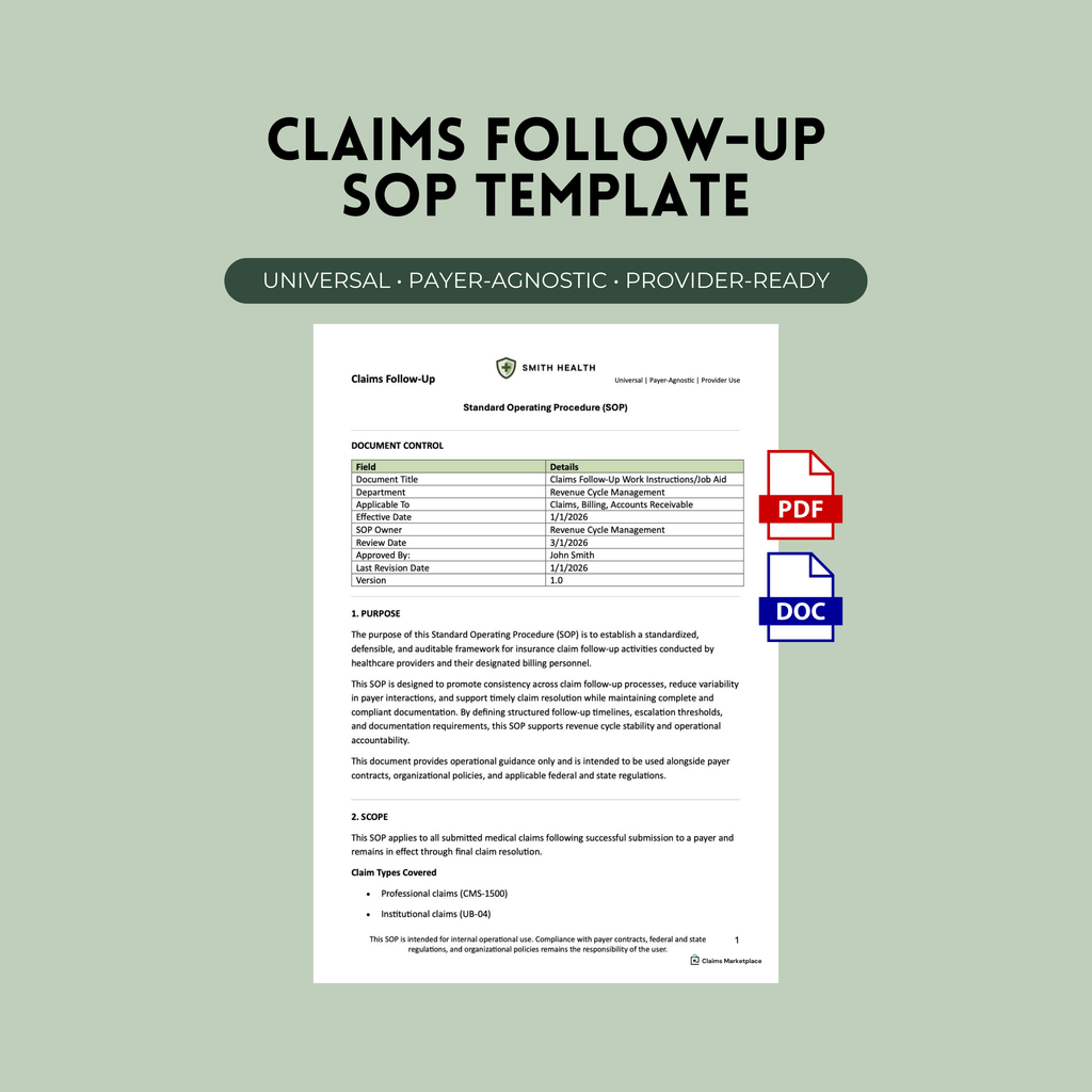 Claims Follow-Up SOP Template