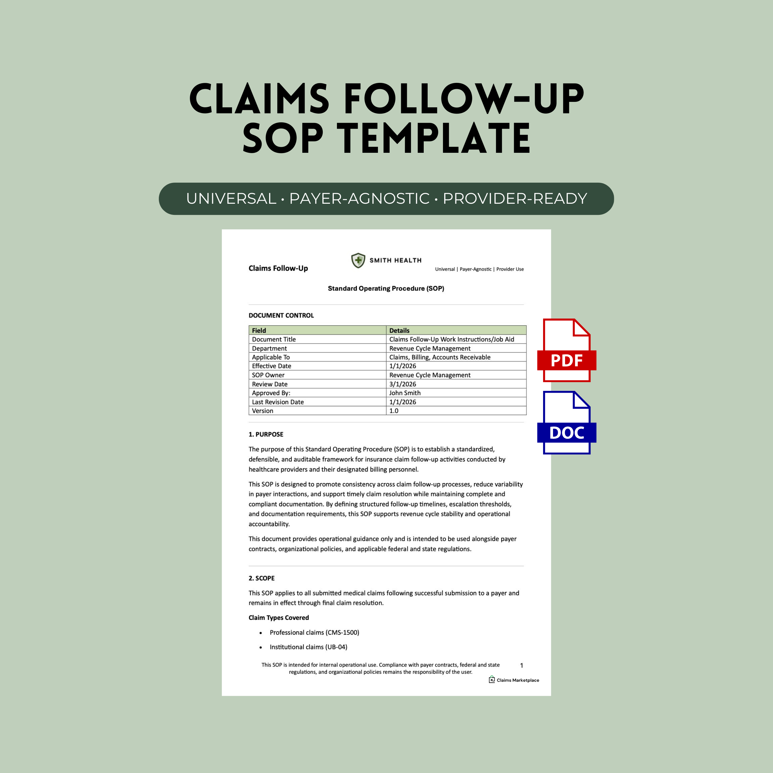 Claims Follow-Up SOP Template