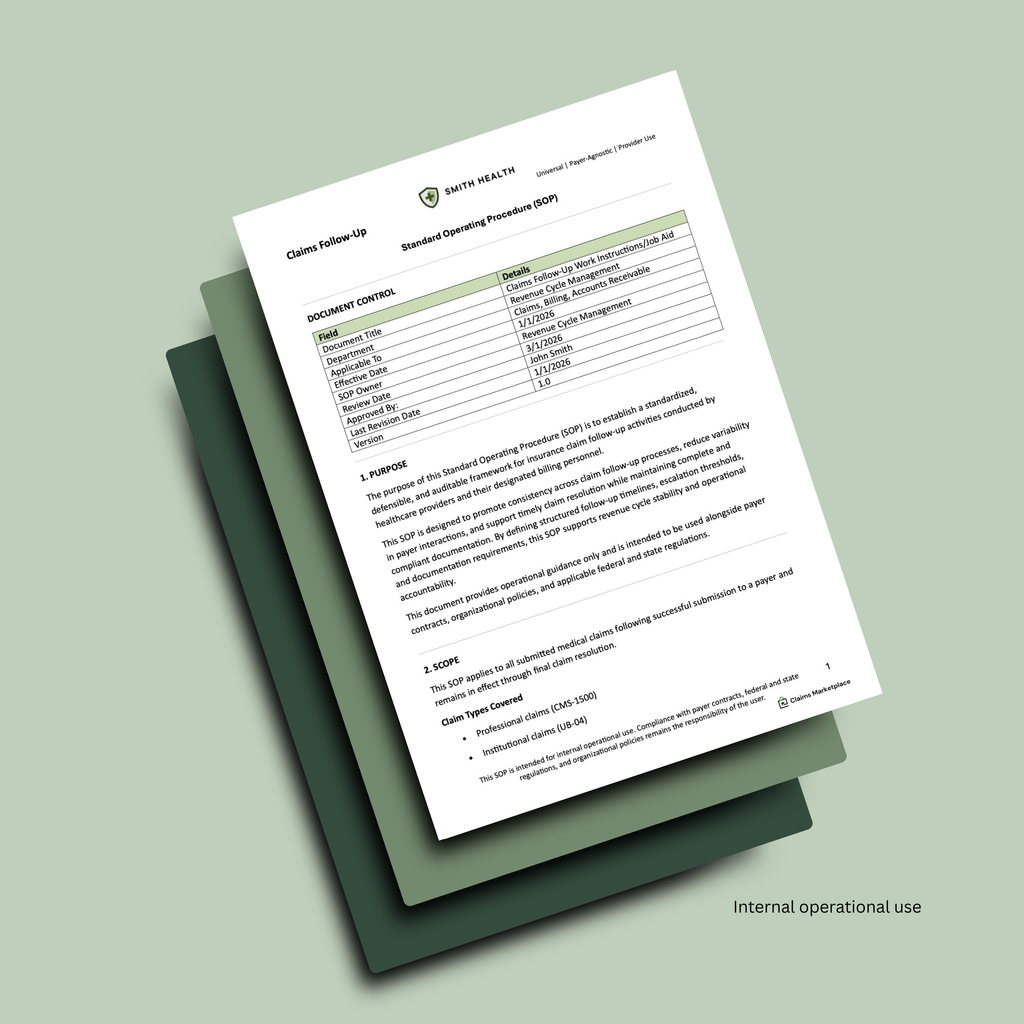 Claims Follow-Up SOP Template