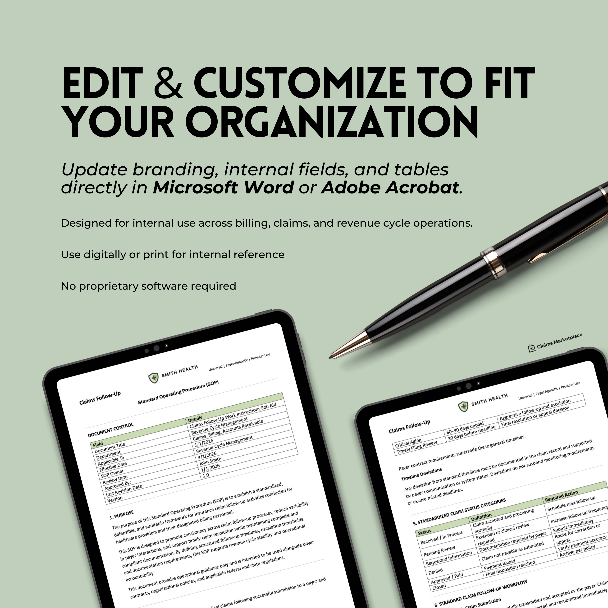 Claims Follow-Up SOP Template