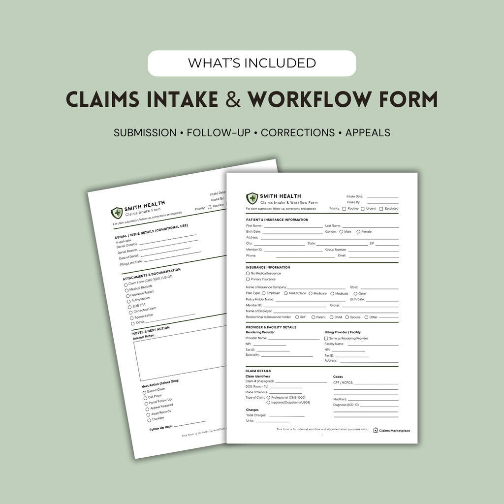 Claims Intake & Workflow Form Canva Template
