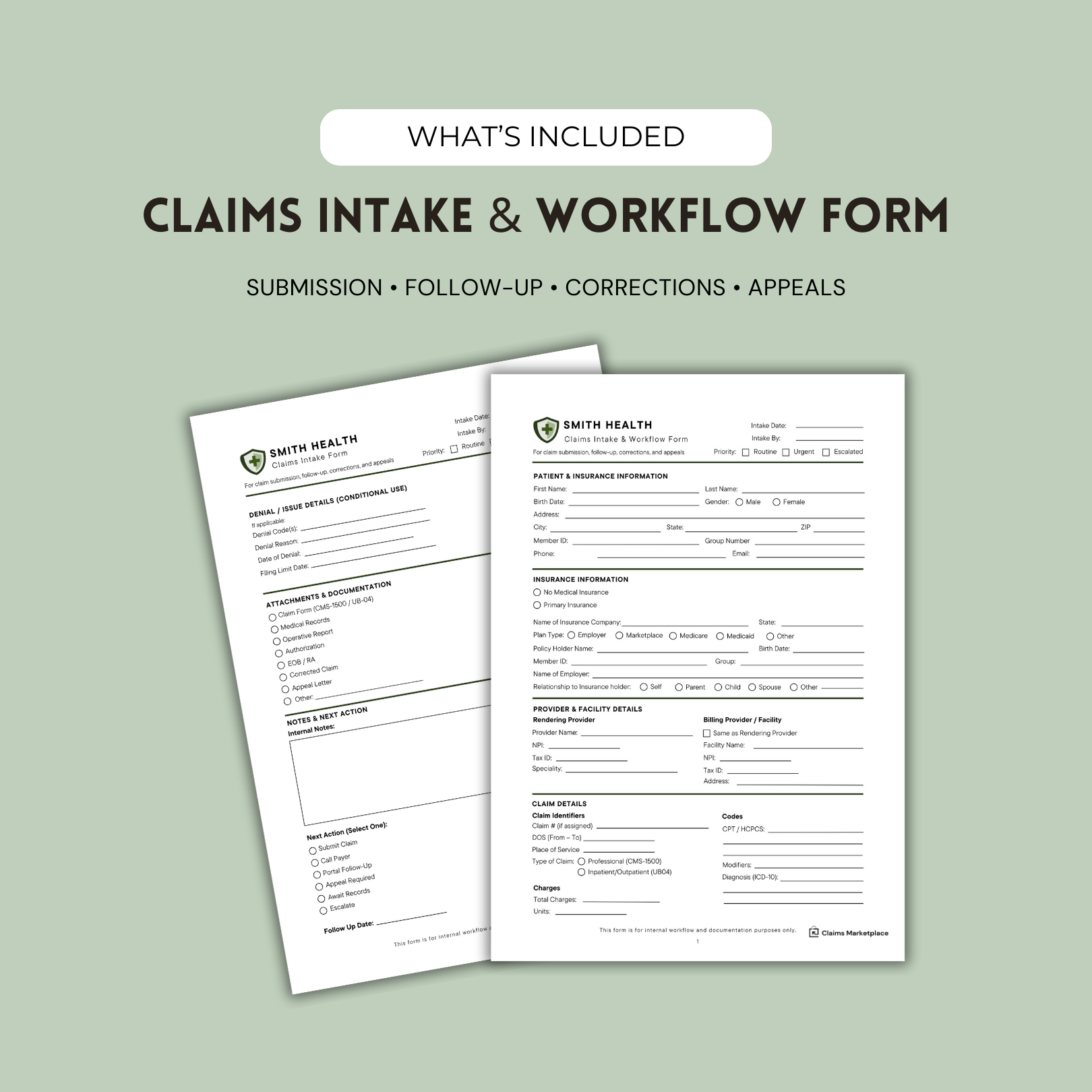 Claims Intake & Workflow Form Canva Template